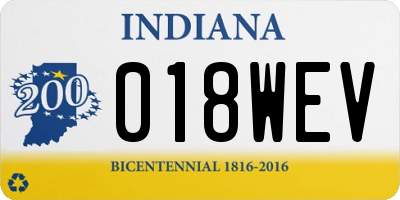 IN license plate 018WEV