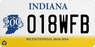 IN license plate 018WFB