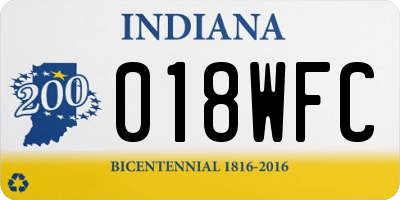 IN license plate 018WFC