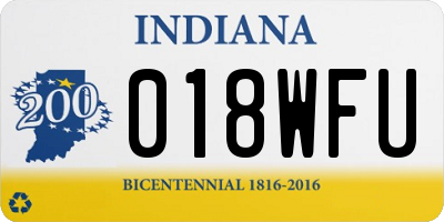 IN license plate 018WFU