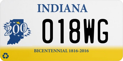 IN license plate 018WG