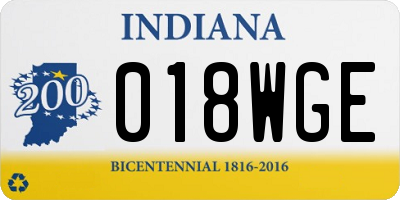 IN license plate 018WGE
