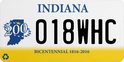 IN license plate 018WHC