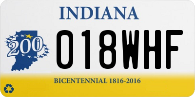 IN license plate 018WHF