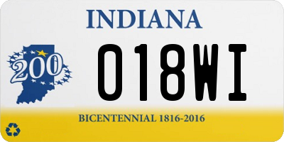 IN license plate 018WI