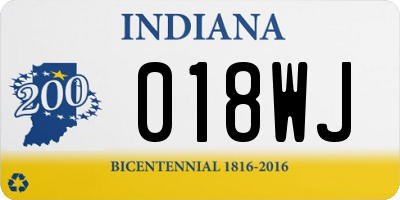 IN license plate 018WJ