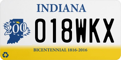 IN license plate 018WKX