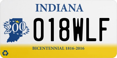 IN license plate 018WLF