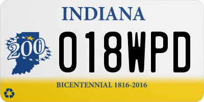 IN license plate 018WPD