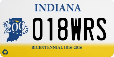 IN license plate 018WRS