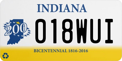 IN license plate 018WUI