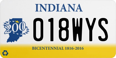 IN license plate 018WYS
