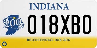 IN license plate 018XBO