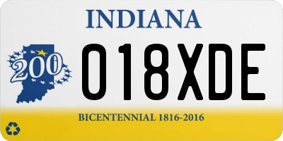 IN license plate 018XDE