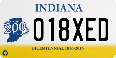 IN license plate 018XED