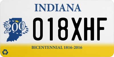 IN license plate 018XHF