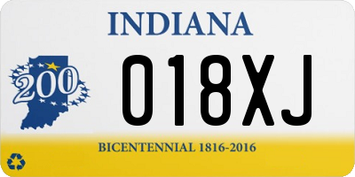 IN license plate 018XJ