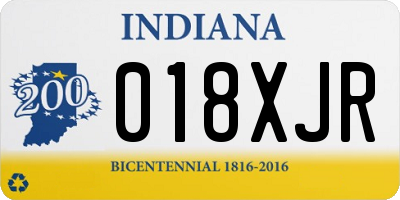 IN license plate 018XJR