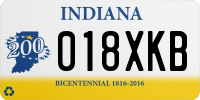 IN license plate 018XKB