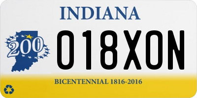 IN license plate 018XON