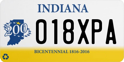 IN license plate 018XPA