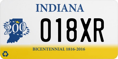 IN license plate 018XR