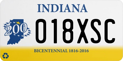 IN license plate 018XSC