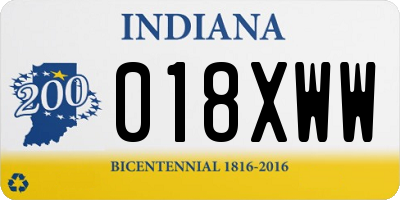 IN license plate 018XWW