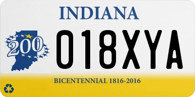 IN license plate 018XYA