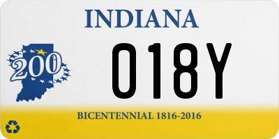 IN license plate 018Y