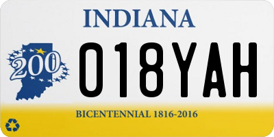 IN license plate 018YAH