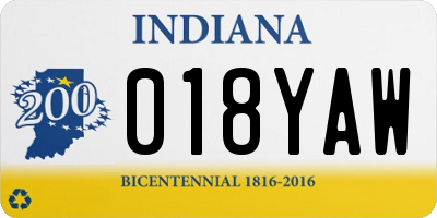 IN license plate 018YAW