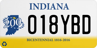 IN license plate 018YBD