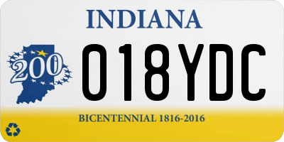 IN license plate 018YDC