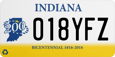 IN license plate 018YFZ