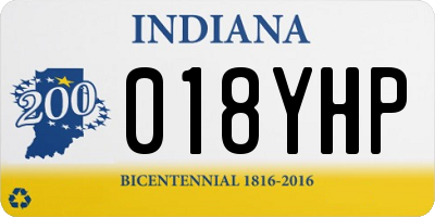IN license plate 018YHP