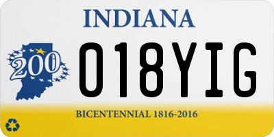 IN license plate 018YIG