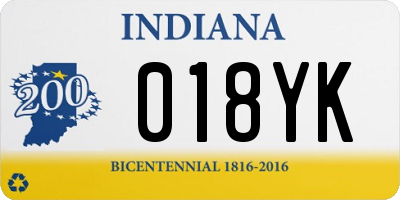 IN license plate 018YK