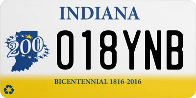 IN license plate 018YNB