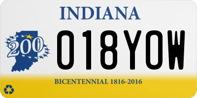 IN license plate 018YOW