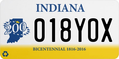 IN license plate 018YOX