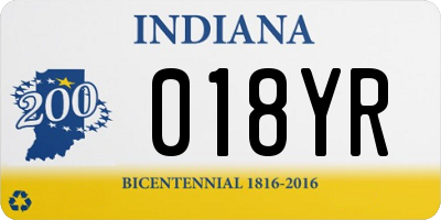 IN license plate 018YR