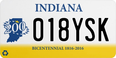 IN license plate 018YSK