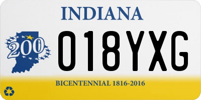 IN license plate 018YXG