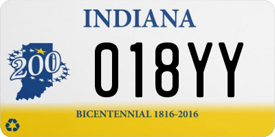 IN license plate 018YY