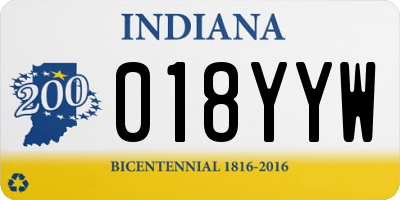 IN license plate 018YYW