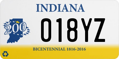 IN license plate 018YZ