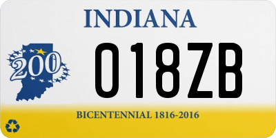 IN license plate 018ZB