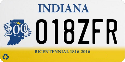 IN license plate 018ZFR