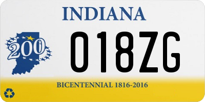 IN license plate 018ZG
